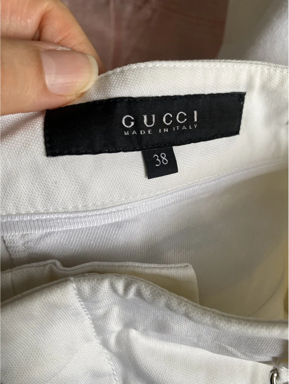 Gucci White 2009 IT-38 US-2 Wide Leg Cotton Blend Trousers Pants
